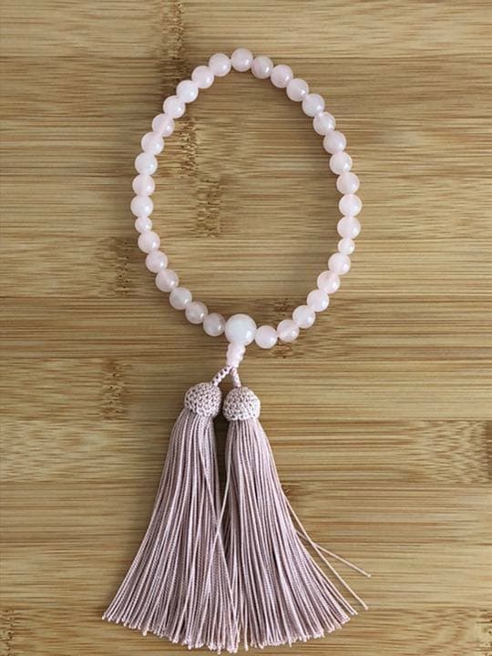 新品 お念珠 天然 ローズクオーツ