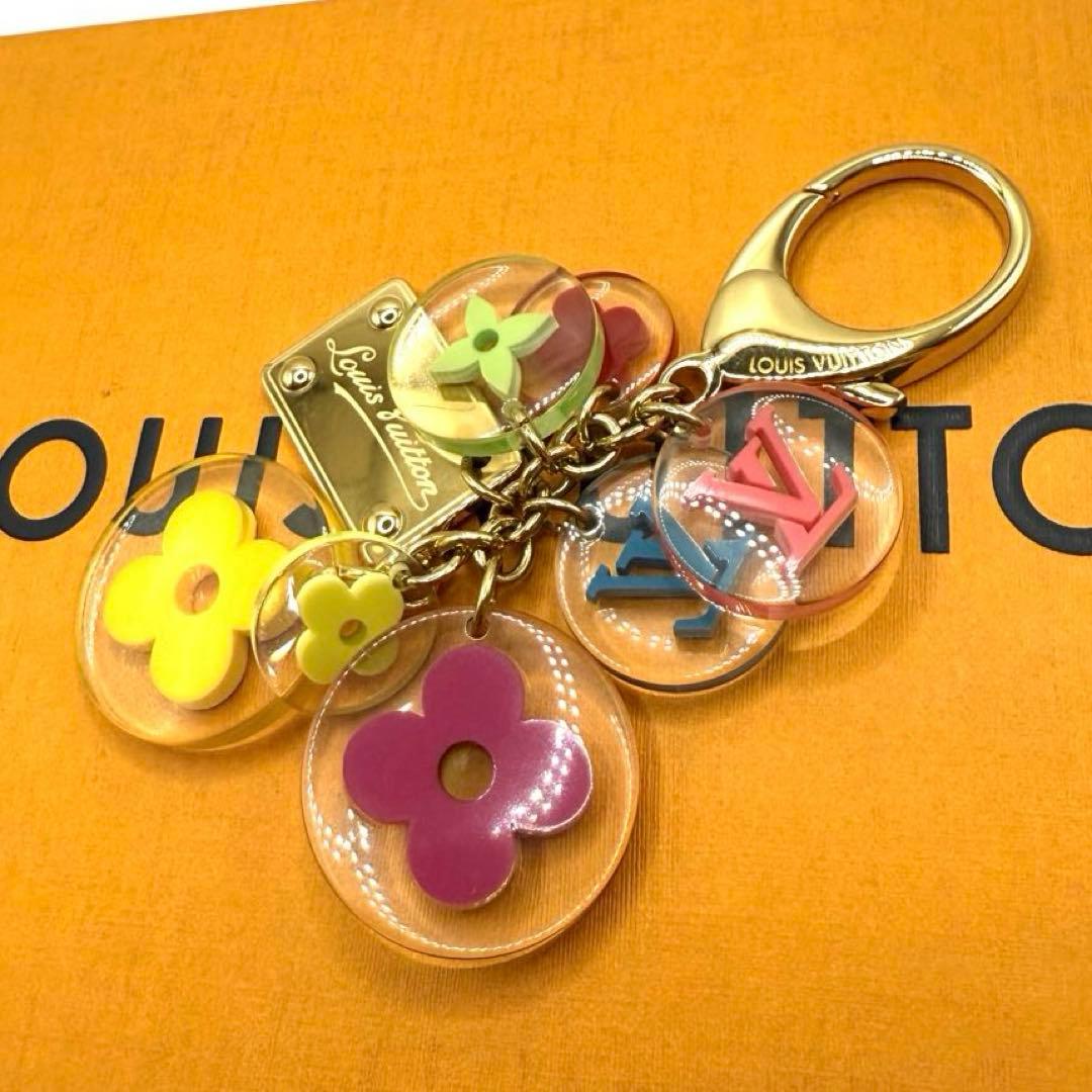 【鑑定済】ルイヴィトン キーホルダー チャーム ポルト クレフルール モノグラム