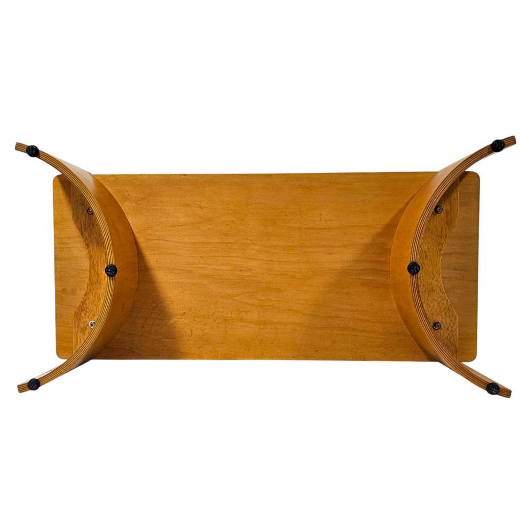 北欧レトロ 曲木プライウッド×ガラス天板 センターテーブル ヴィンテージ