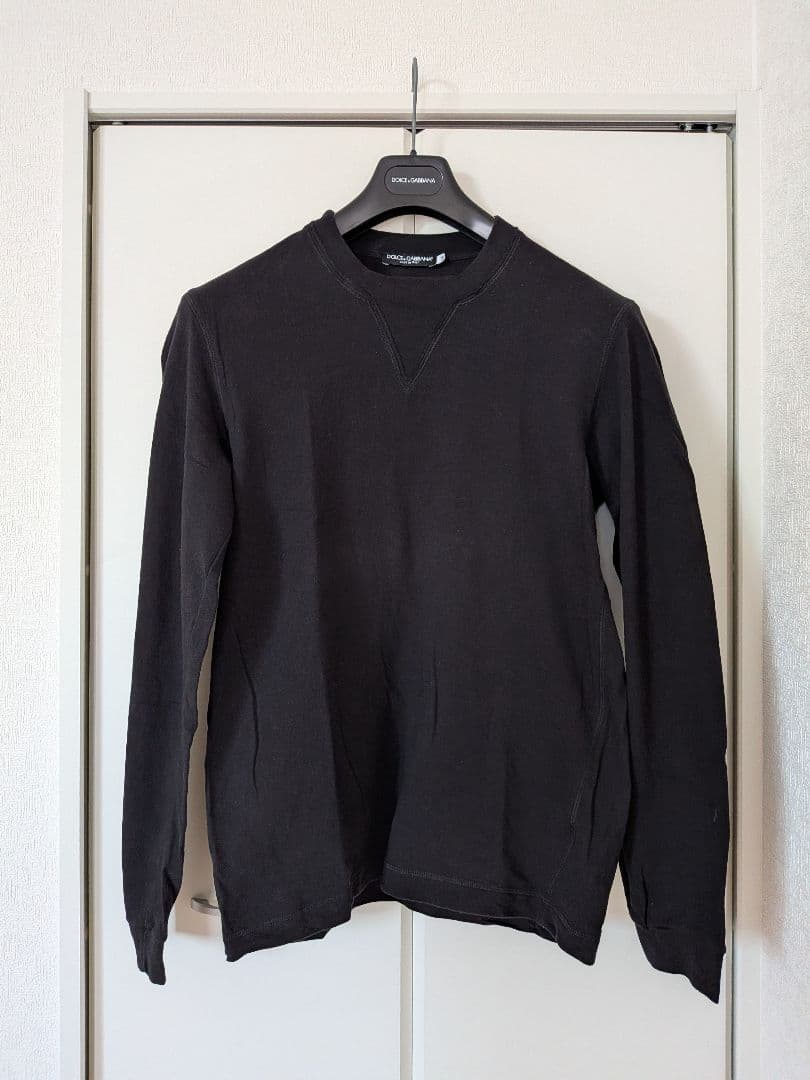 【美品】Dolce & Gabbana 長袖カットソー 48 黒 ブラック