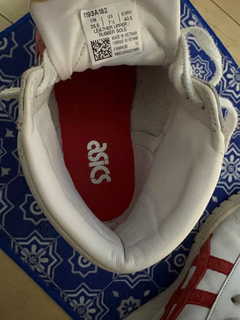 ASICSシューズ 25.5cm ホワイト/レッド