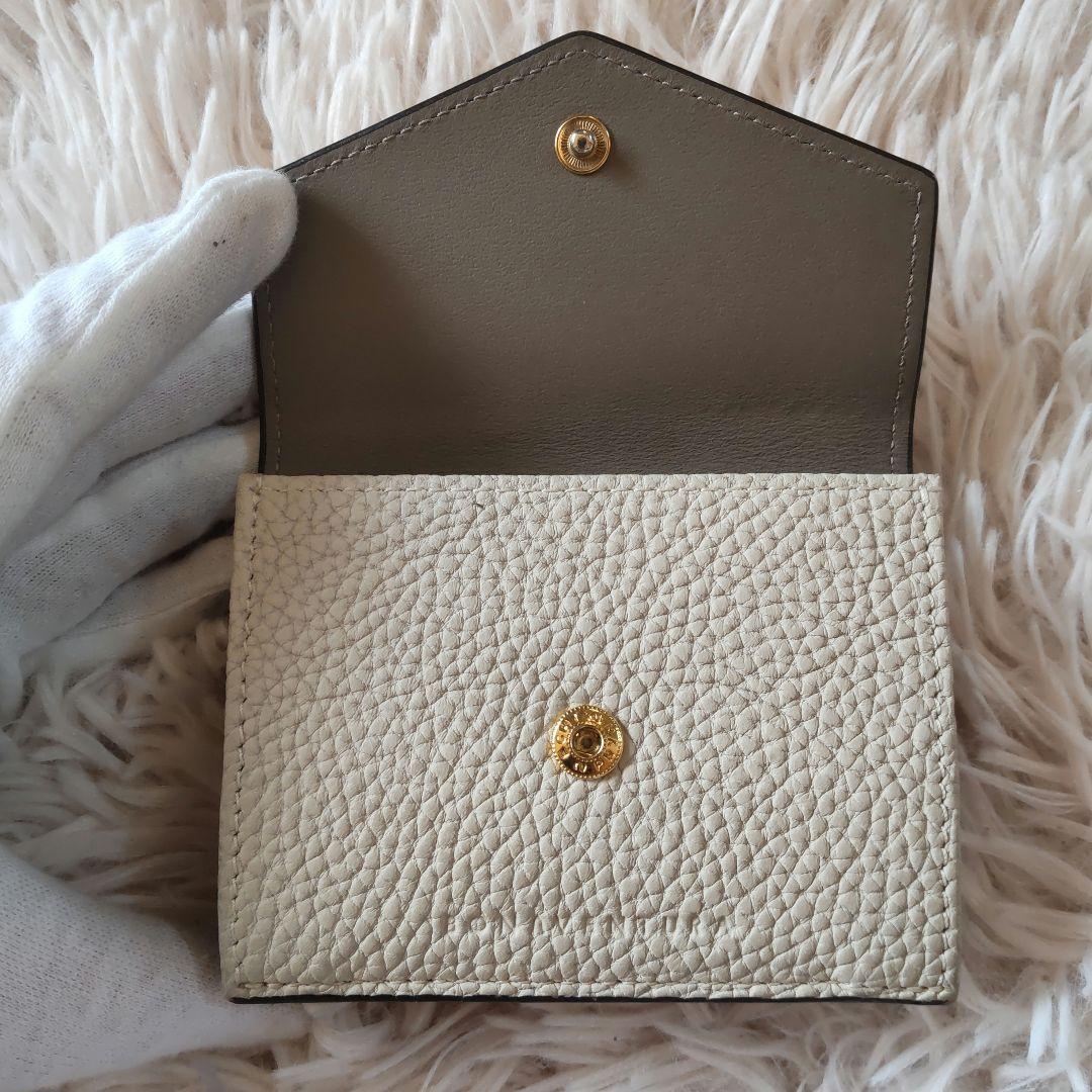 新品同様✨ボナベンチュラ 三つ折り財布 オフホワイト バイカラー