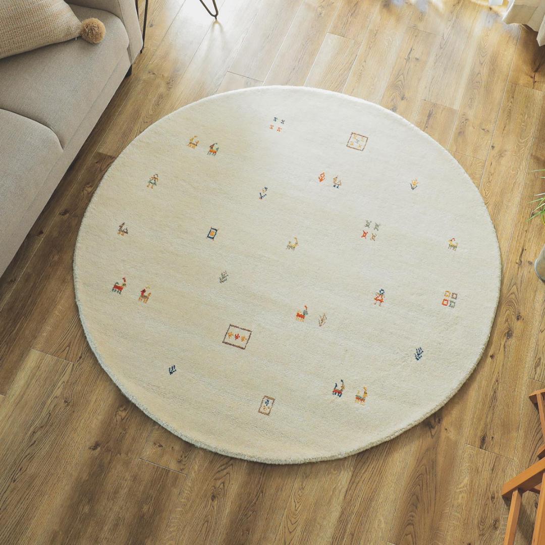 新品未使用 ソヨカ アイボリー 円形ラグマット 直径190㎝