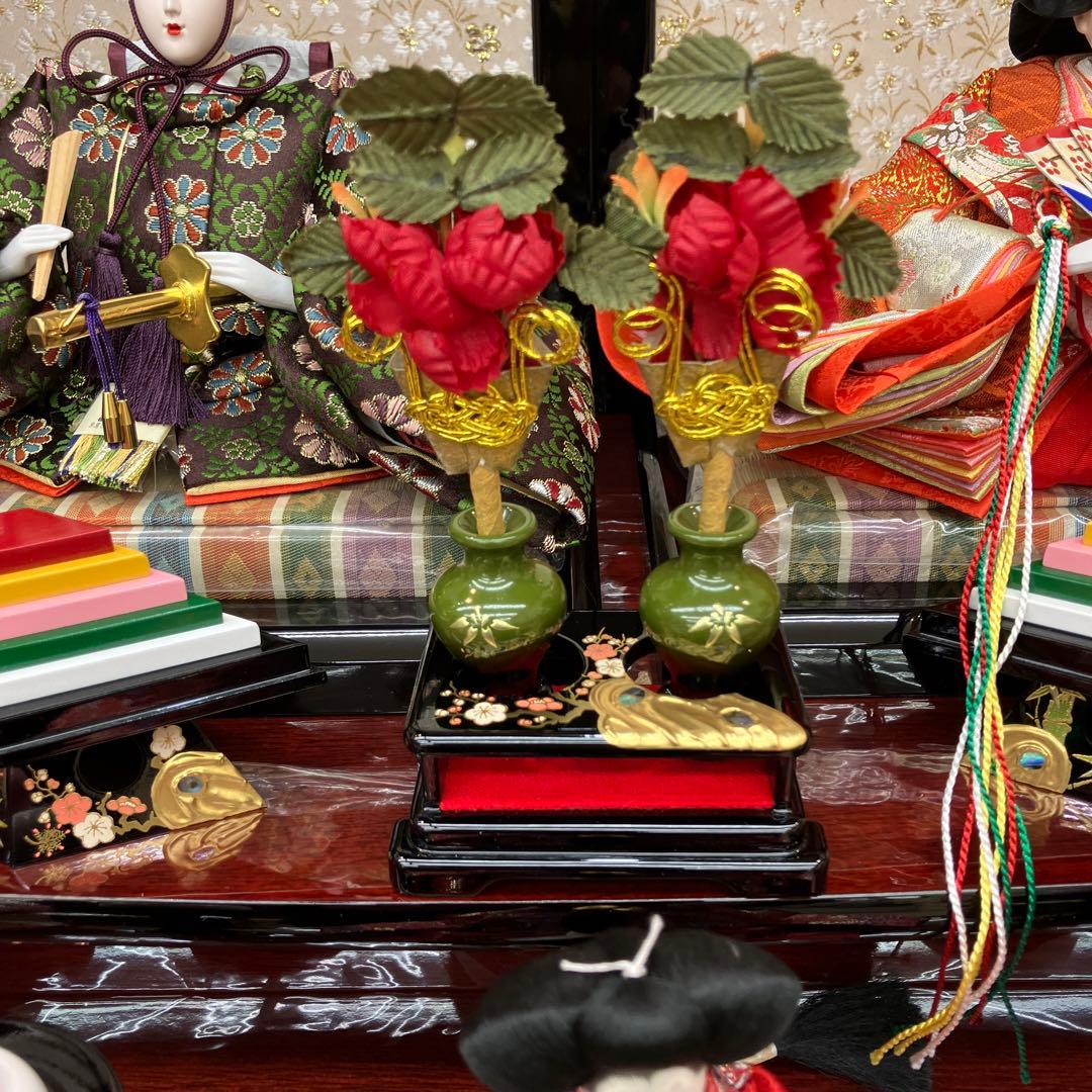 お値下げしました。本仕立て3段五人雛飾り