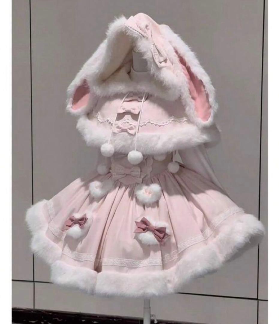 クリスマスコスプレ うさぎサンタ ピンク