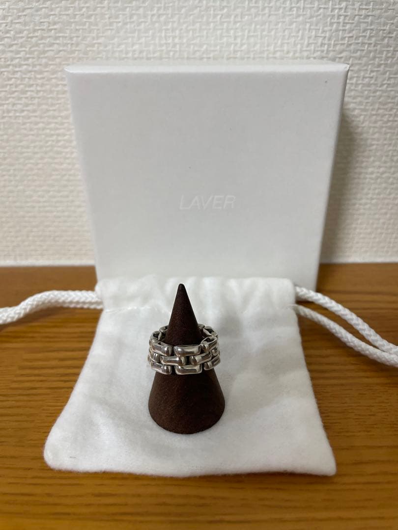 美品 LAVER 3 LINK RING S 指輪 メキシカンジュエリー
