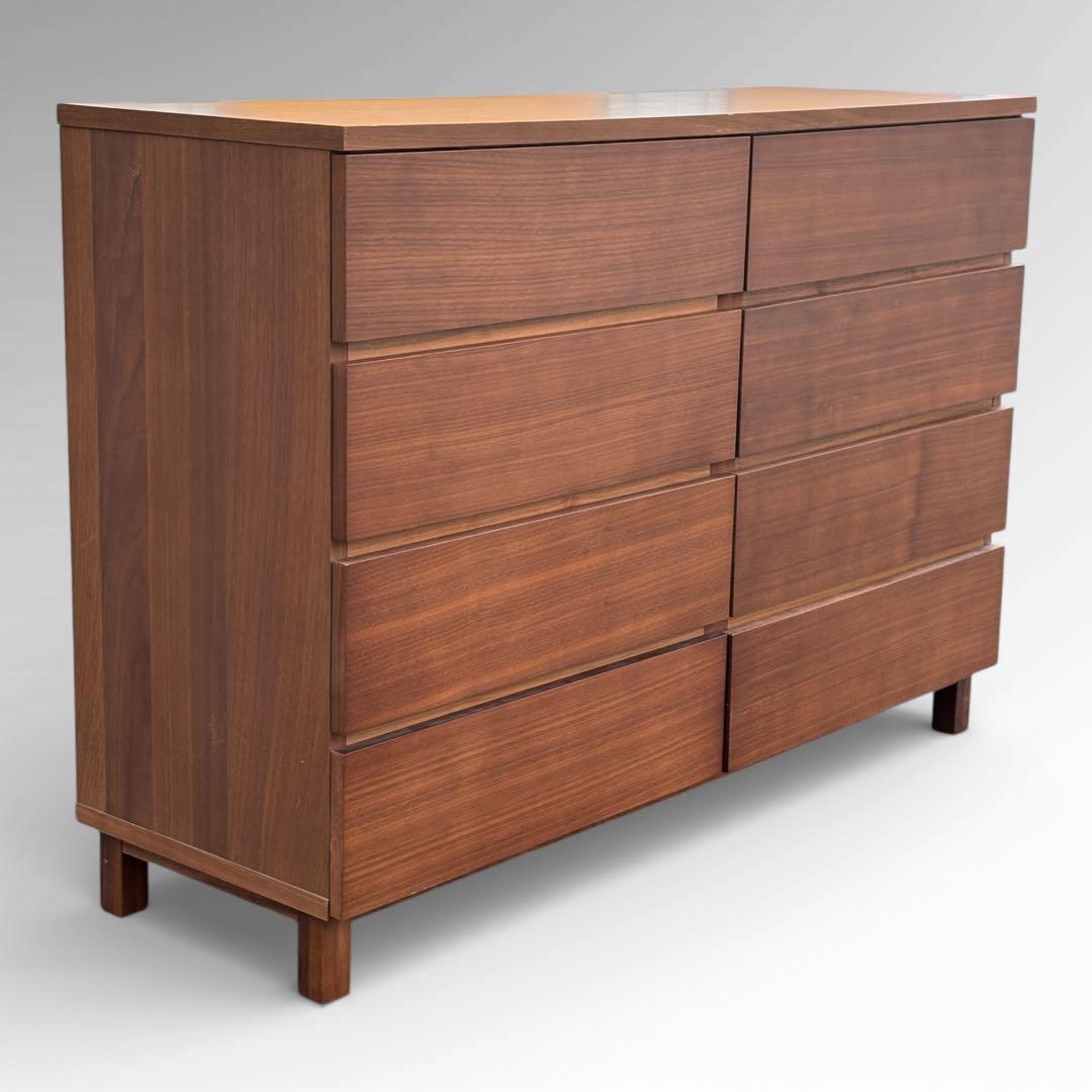 【週末セール】美品 無印良品 チェスト ワイド 4段 足付き ウォールナット材