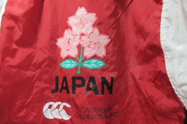日本代表ラグビー背中ビッグロゴ日本製ナイロンパーカ（桜）カンタベリー