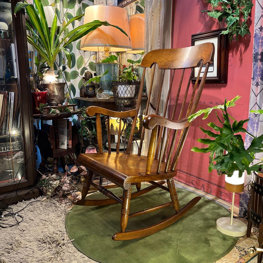 ひとみ　オールドヴィンテージ 飛騨産業　キツツキマーク ロッキングチェア