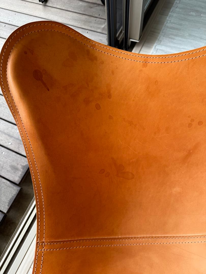 【直接引取り】CUEROバタフライチェアレザー 椅子本革 1人掛け