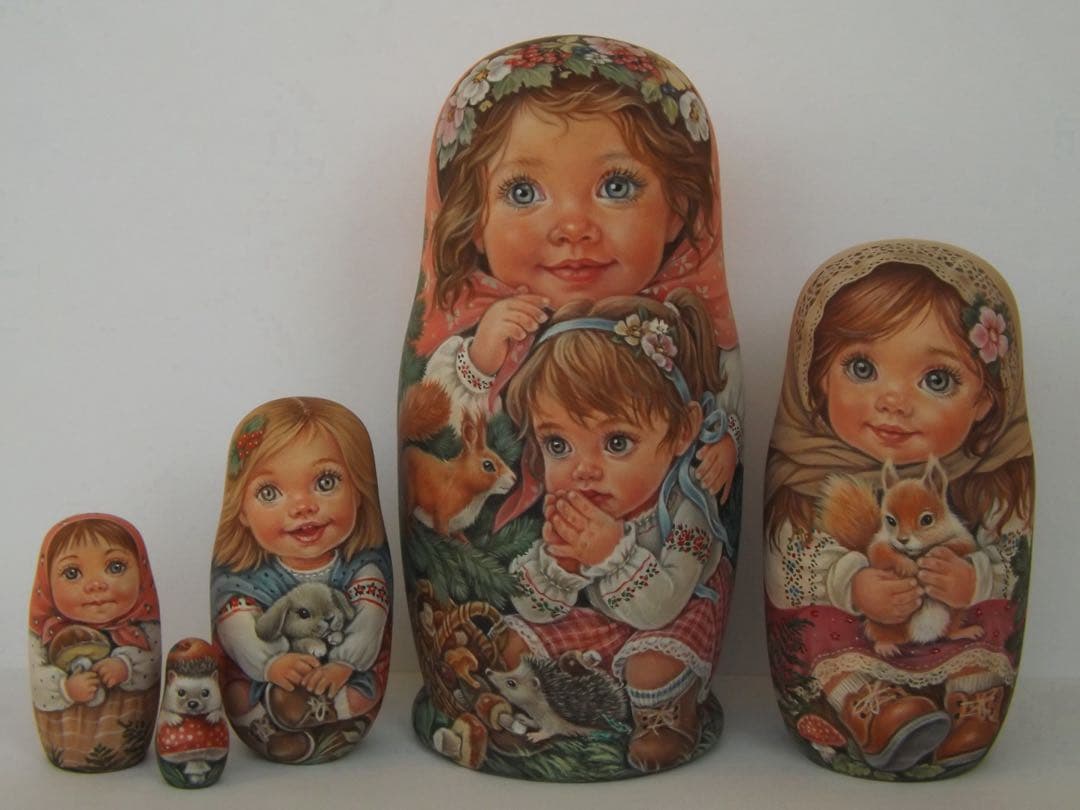 雑貨☆秋マトリョーシカ『森の物語』キノコ狩りエレナ新作