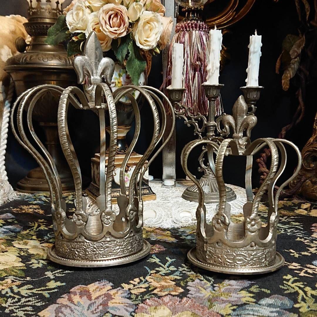 【完全処分☆】サラグレース 王冠 キャンドルホルダー シャビーシック