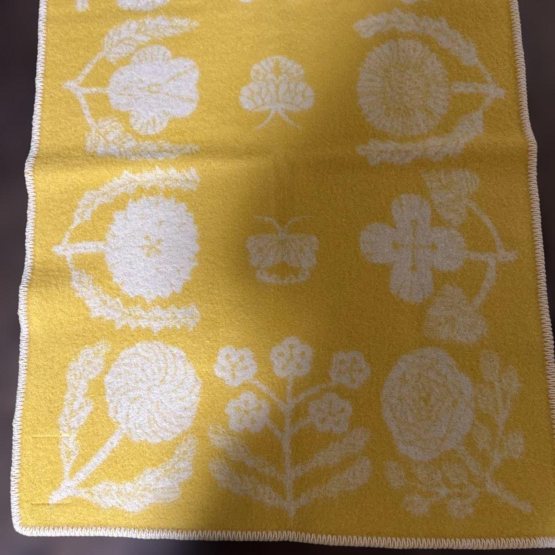 美品　ラプアンカンクリ　鹿児島睦　花柄ブランケット 　イエロー