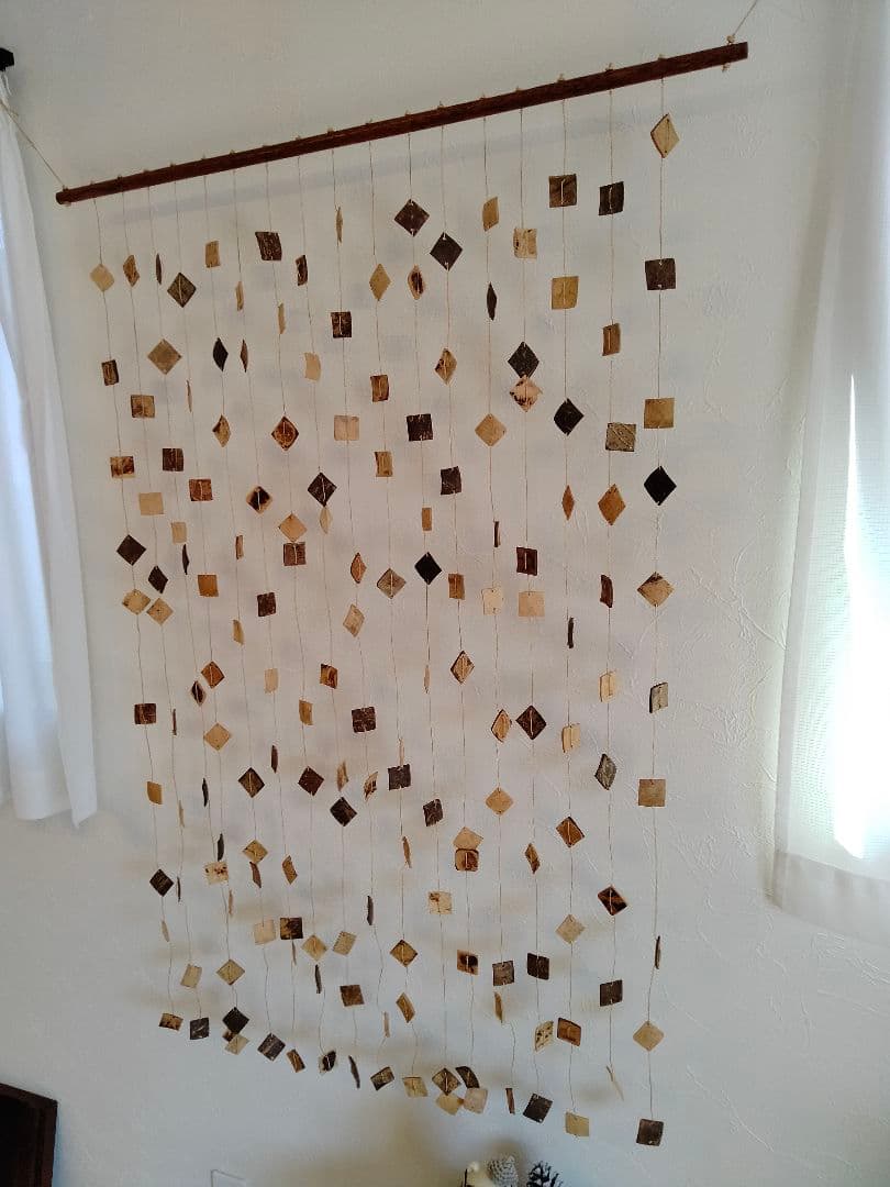 【貴重品・アンティーク】 おしゃれなウッド ビーズカーテン