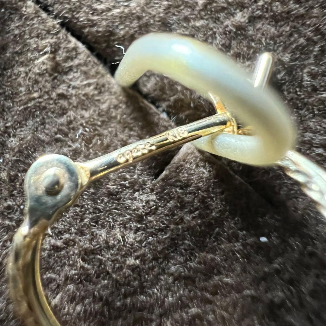 ★美品★アガット K18 フープピアス　証明書付き