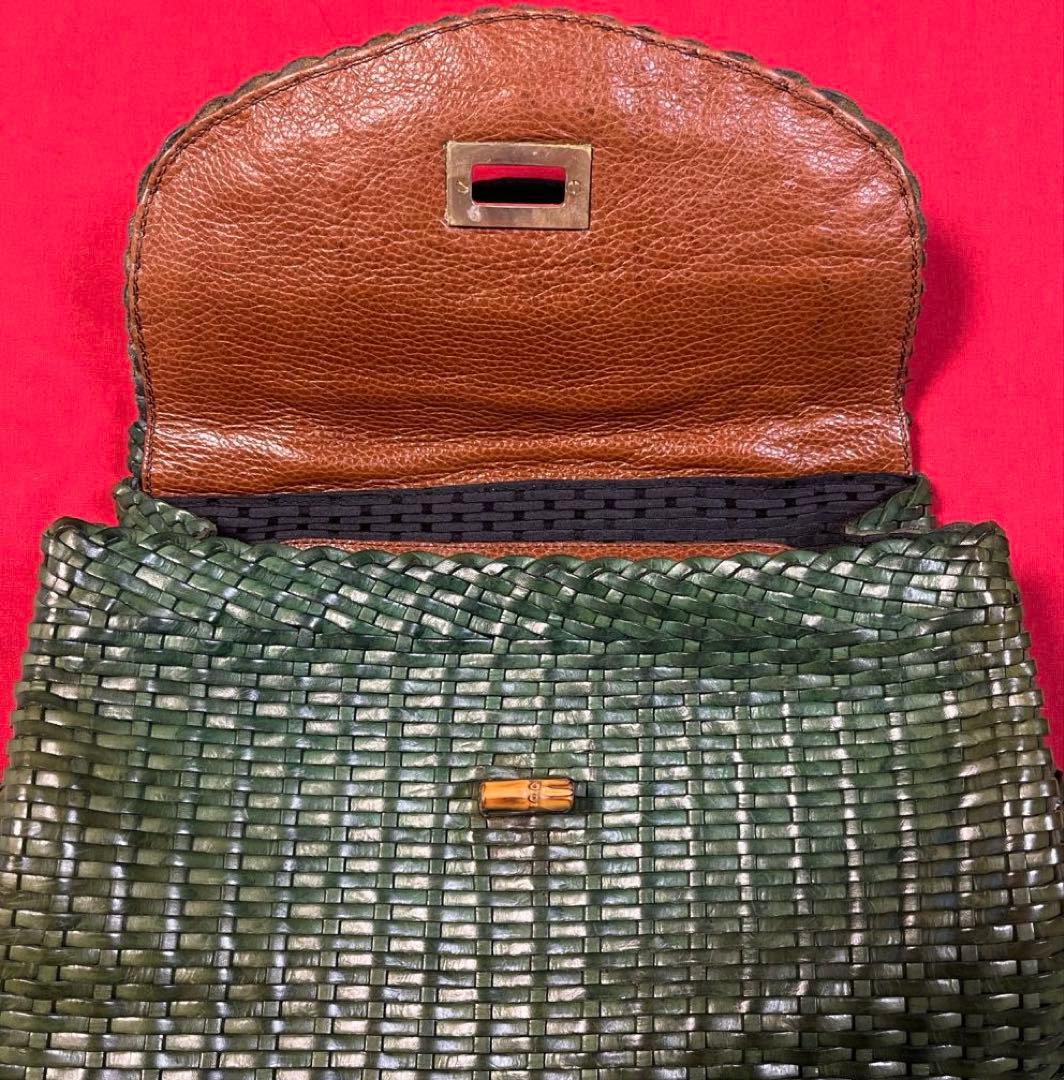 【HIROFU】ヒロフレザーメッシュバッグ　グリーン