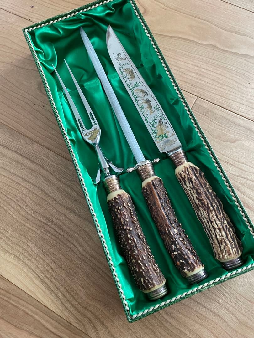 ゾーリンゲン　カービングナイフセット　鹿の角のナイフ