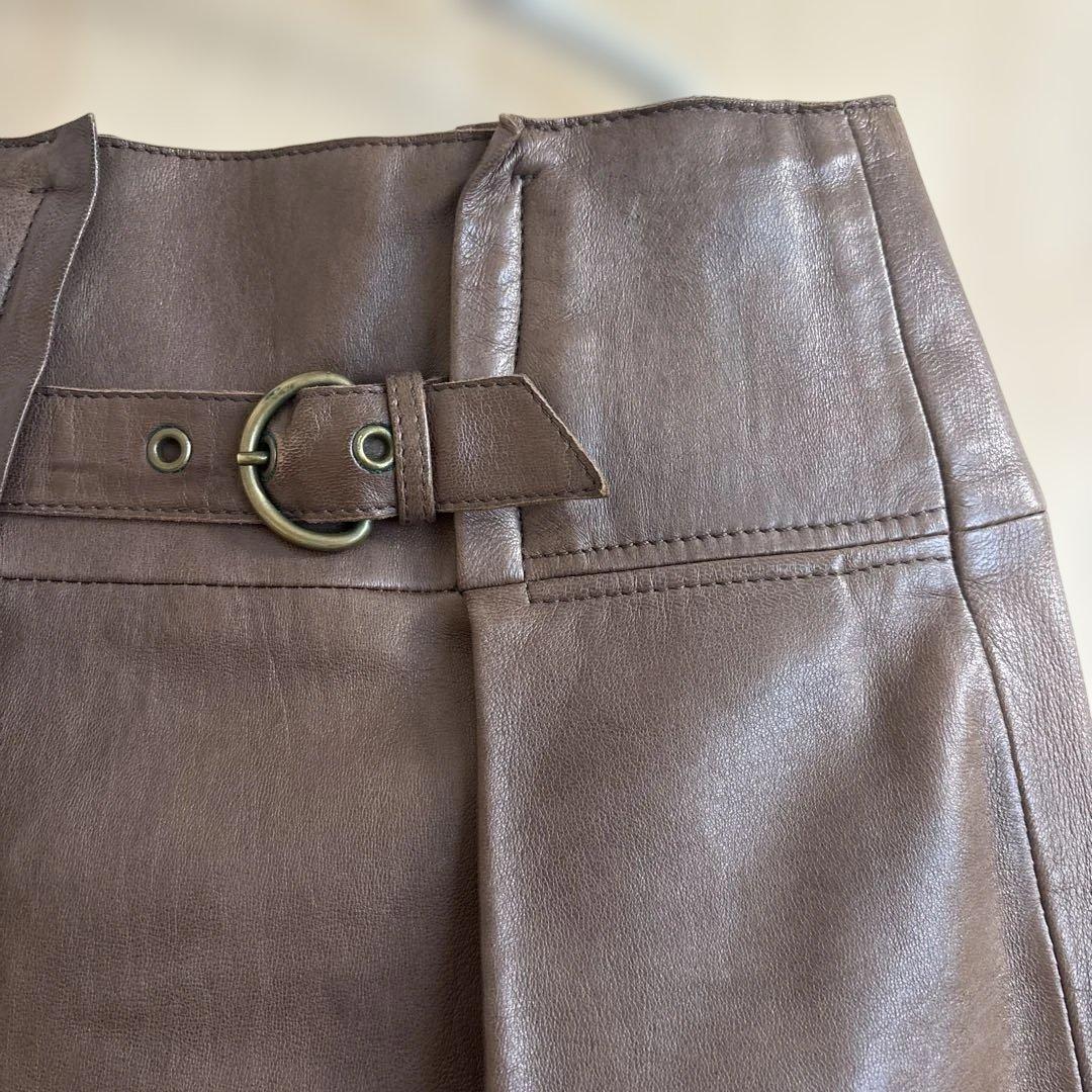 CIVIDINI レザースカート ブラウンMサイズ