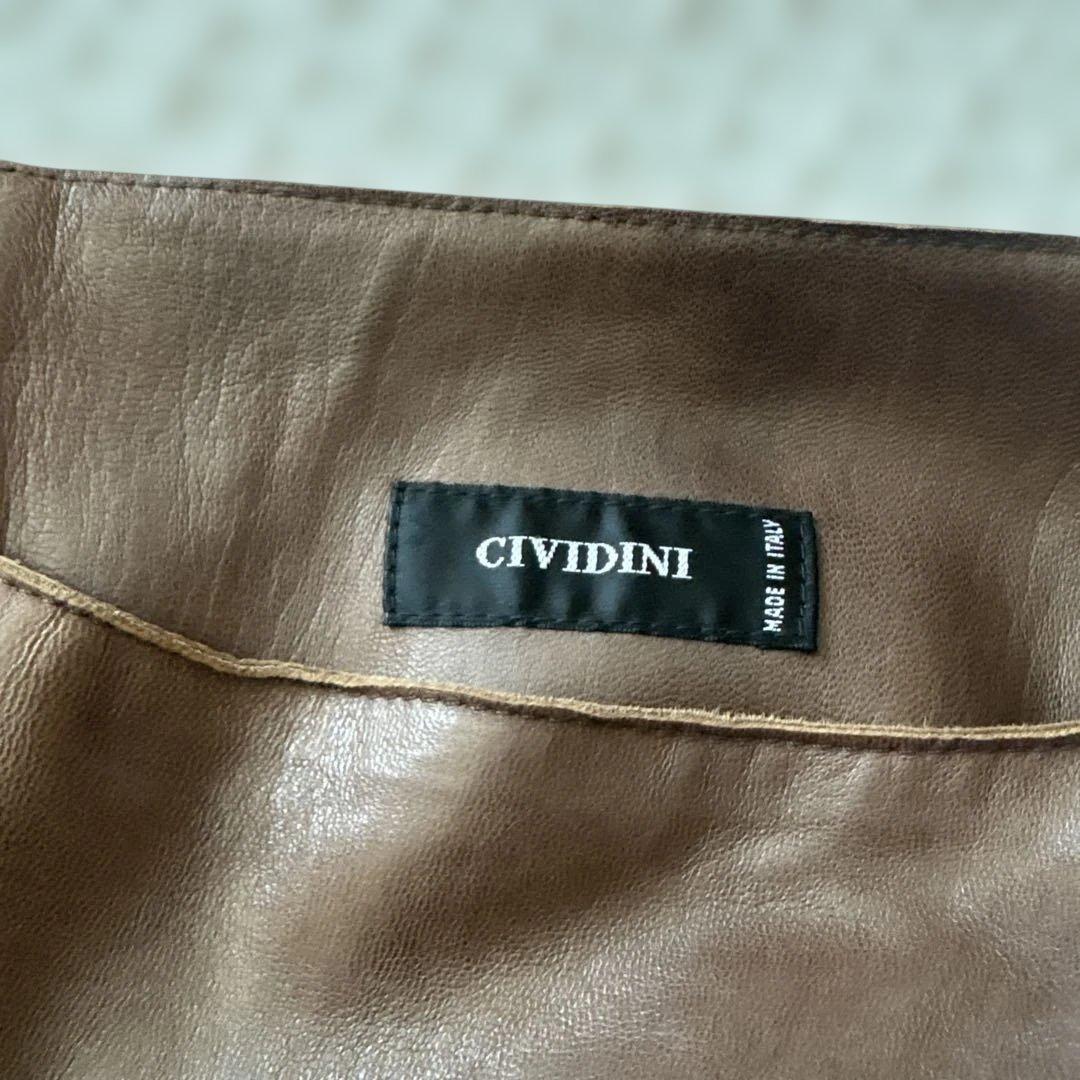 CIVIDINI レザースカート ブラウンMサイズ