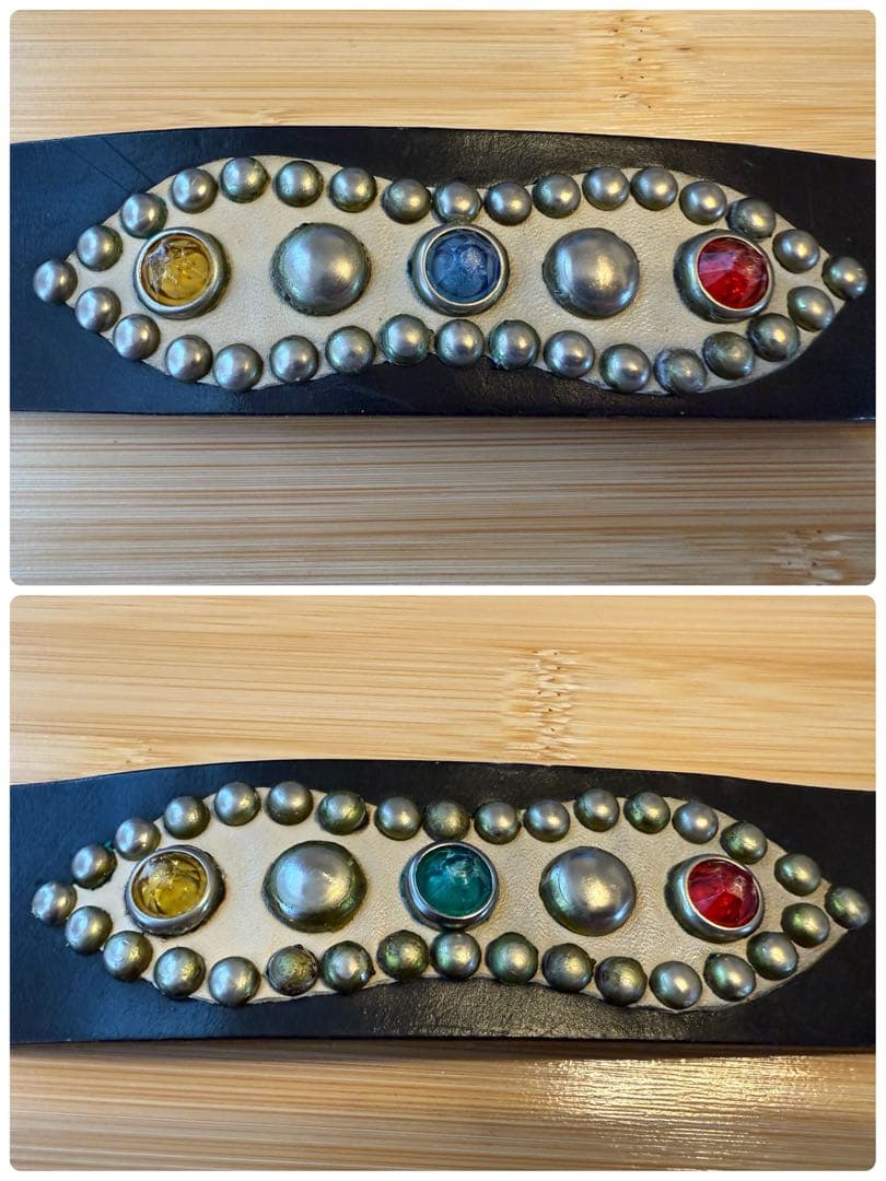 超レア‼️⭐️ウルフズヘッド⭐️マルチカラーストーン⭐️シルバースタッズベルト