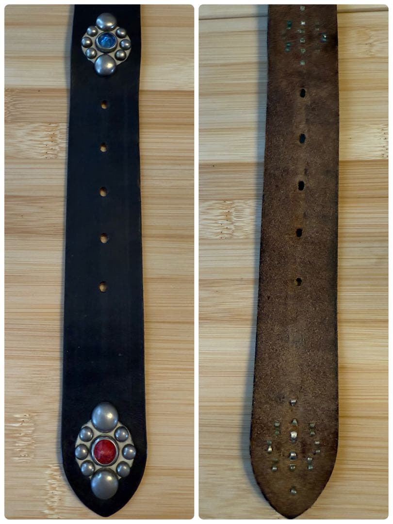 超レア‼️⭐️ウルフズヘッド⭐️マルチカラーストーン⭐️シルバースタッズベルト