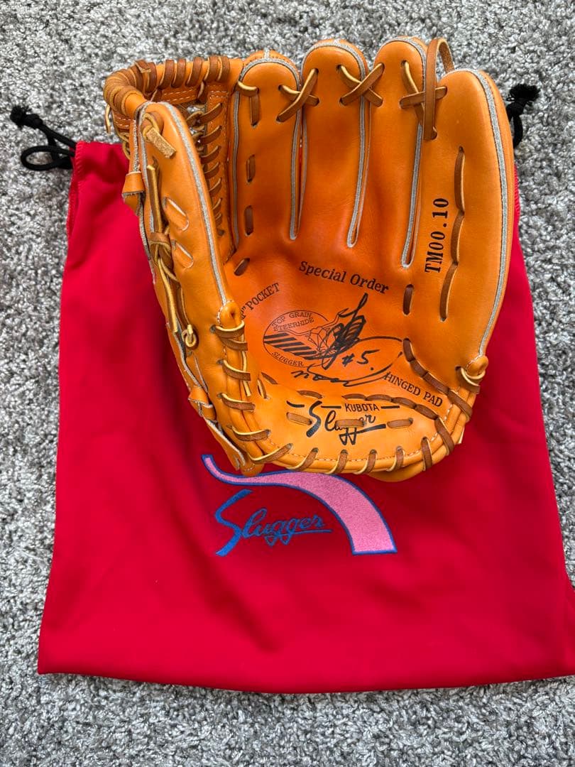 【一点物】中村紀洋 直筆サイン久保田スラッガー グローブ 日清食品特賞2000年