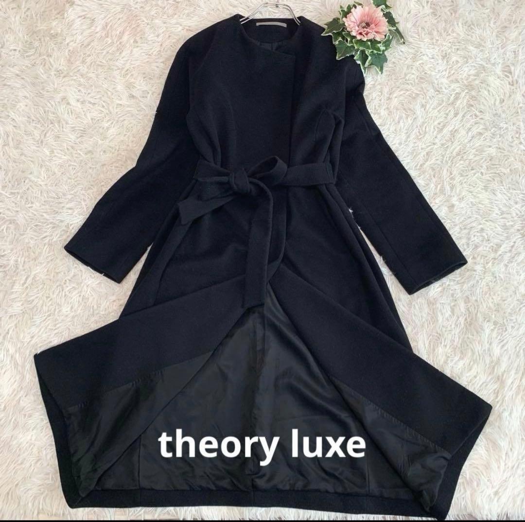 セオリーリュクスSEEK WOOL/MITCHELLロングコート黒36/日本製