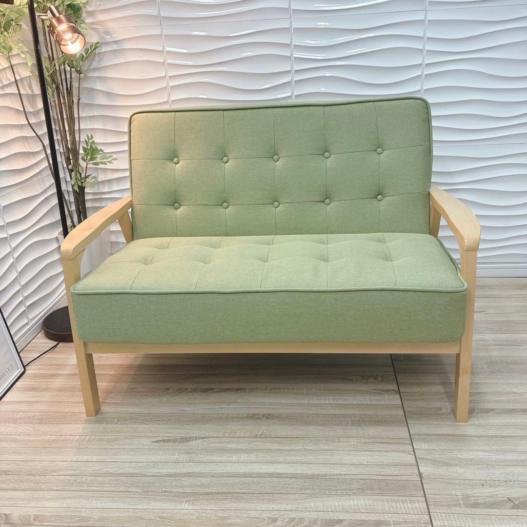 ◇大阪府 神戸市 配達料無料！◇ソファ◇2人掛け◇グリーンカラー◇