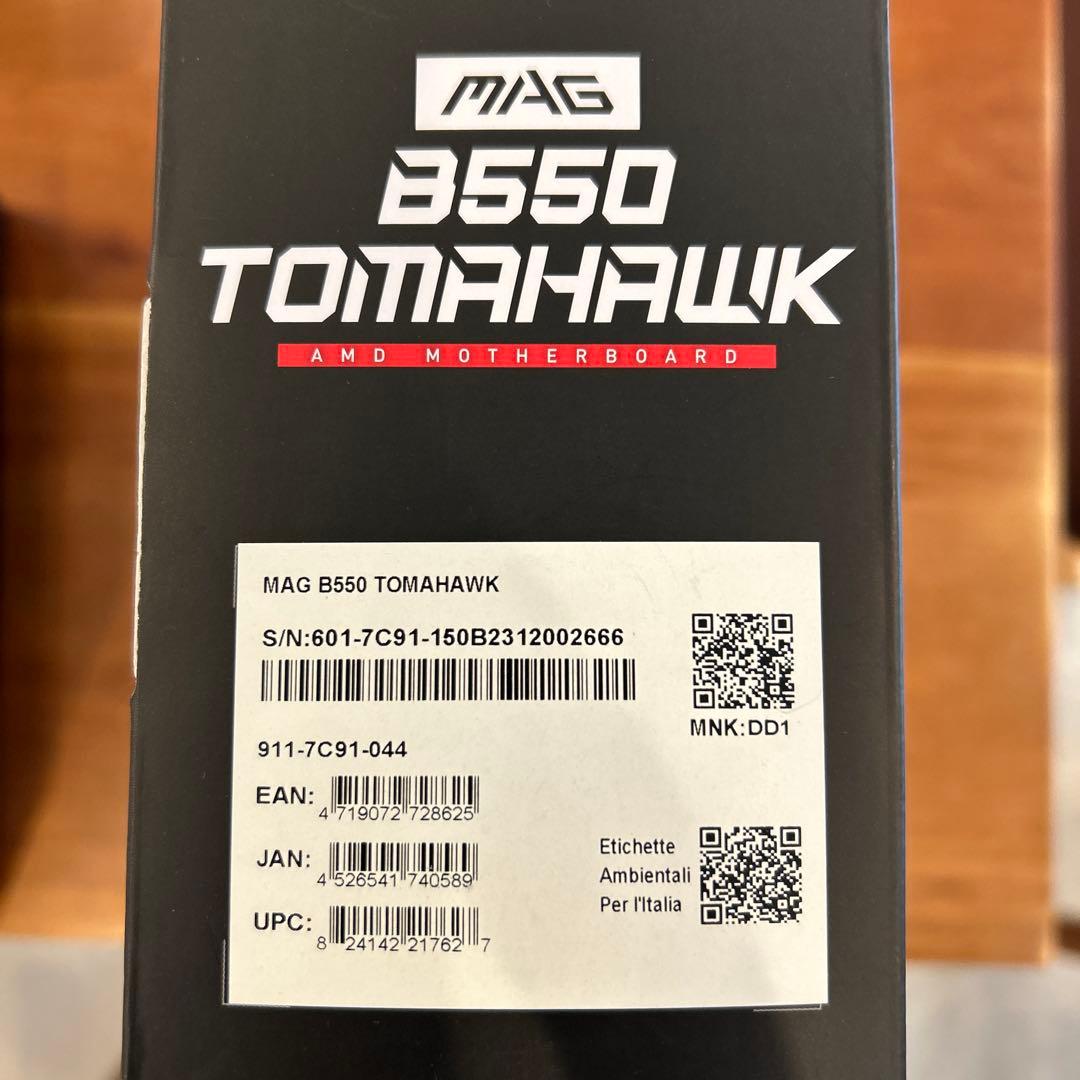 新品同様MSI MAG B550 TOMAHAWK ATX Ryzen5000