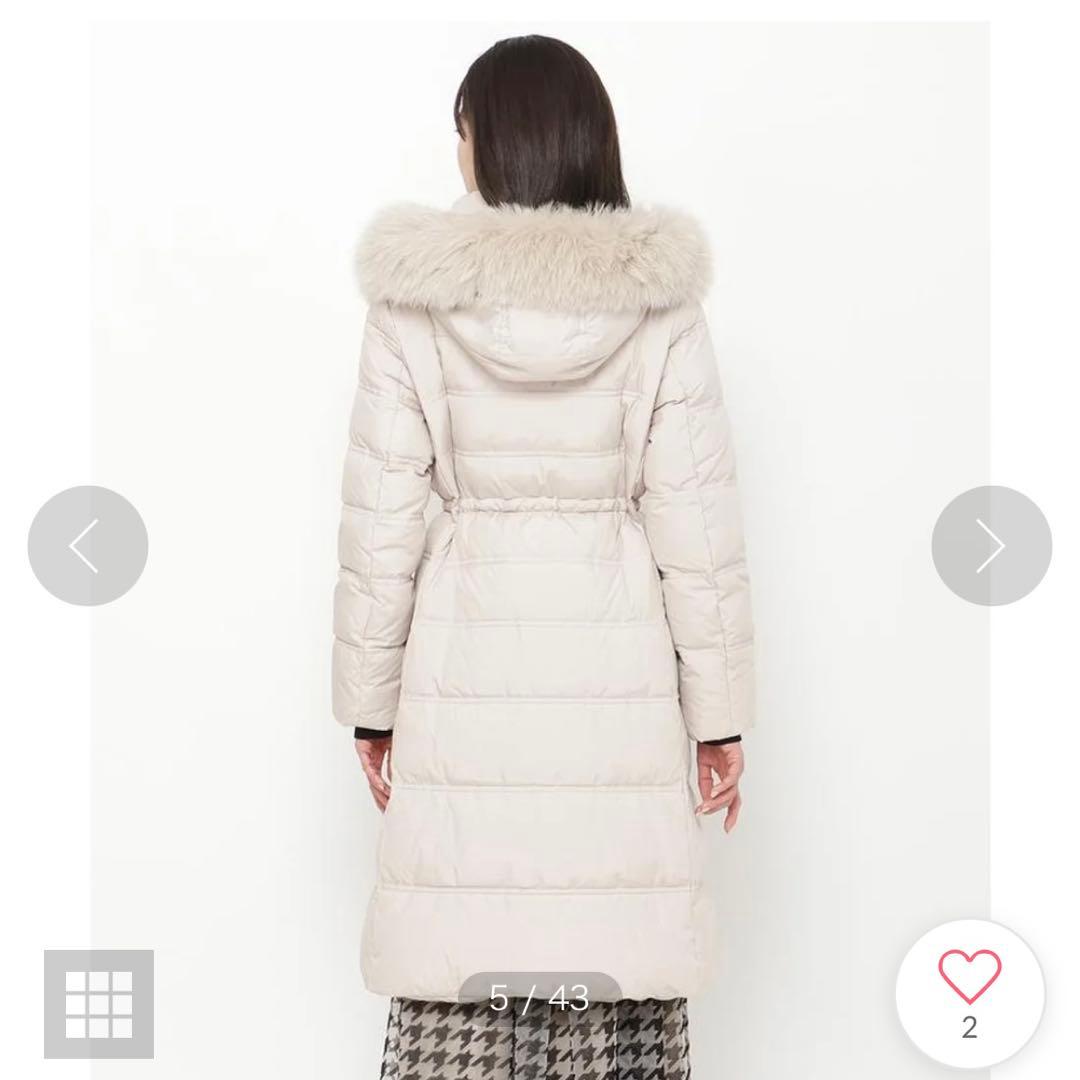 アンドクチュール　foxファー付きミディアンロングダウン