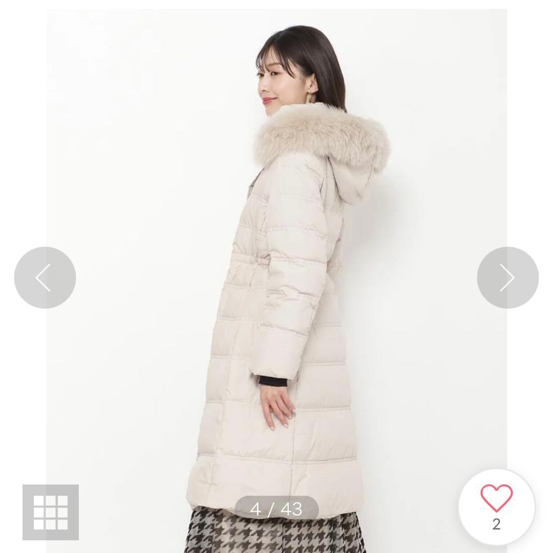 アンドクチュール　foxファー付きミディアンロングダウン