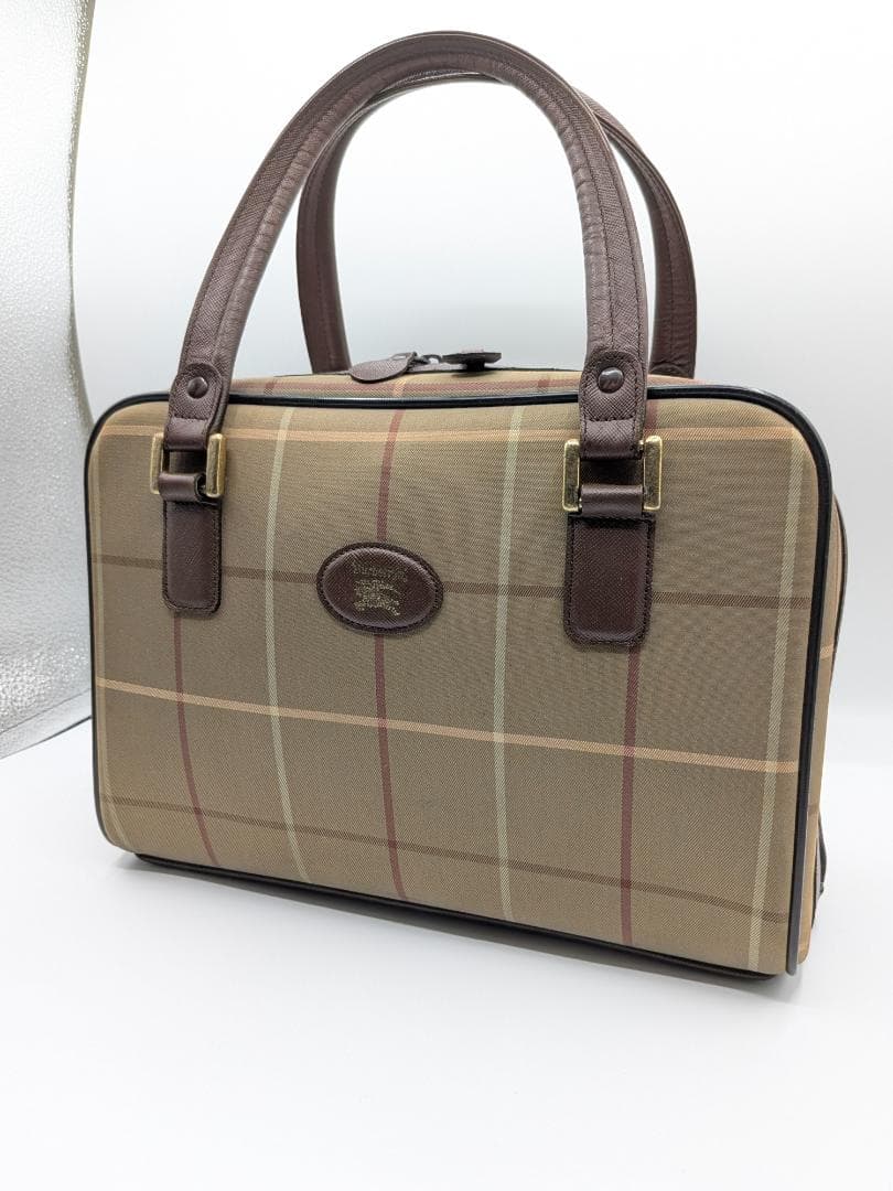 良品✨ バーバリー ボストンバッグ キャンバス ベージュ 0LI