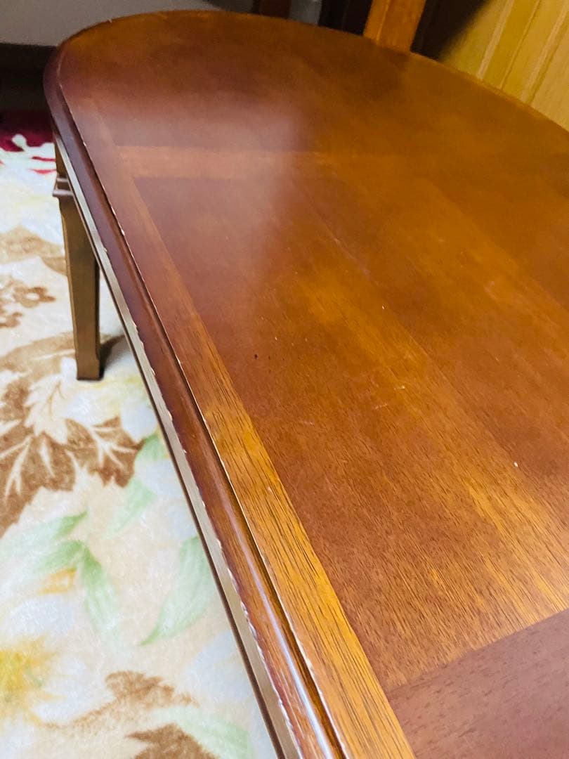 マルニ家具　地中海シリーズ　木製楕円形テーブル ブラウン