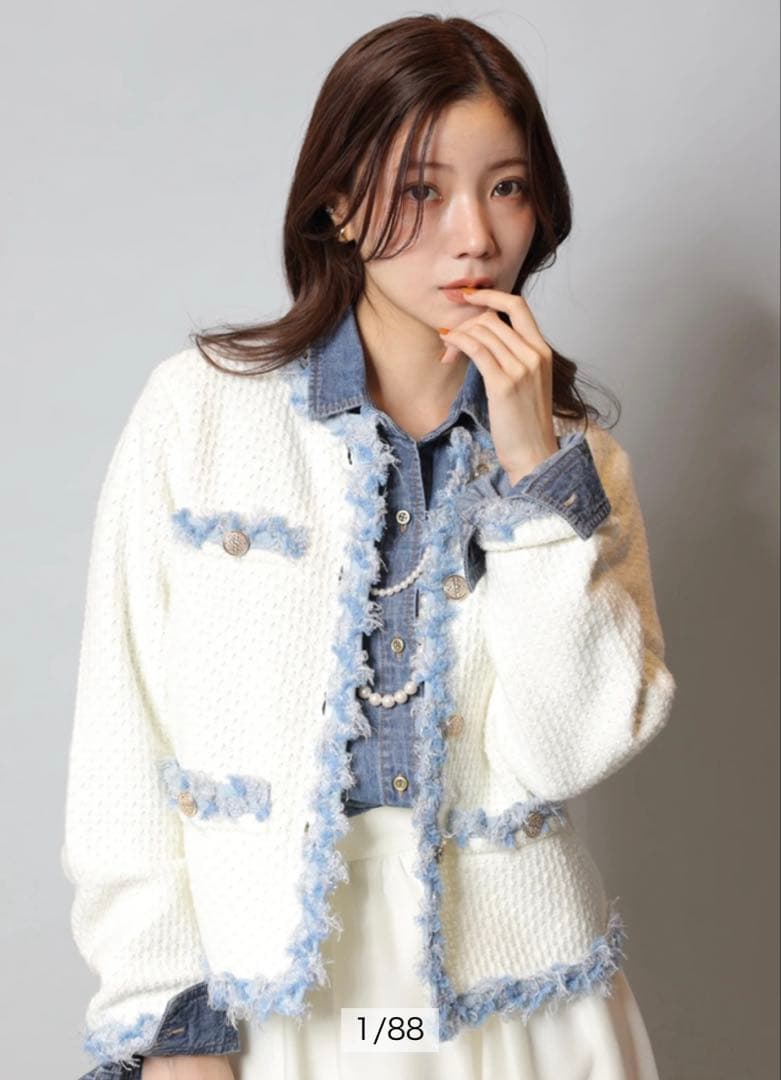 mixブレードニットジャケット