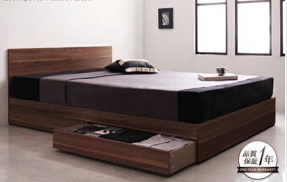 新品 送料込 セミダブルベッド 棚 コンセント 収納 マットレス付 保証付 AB