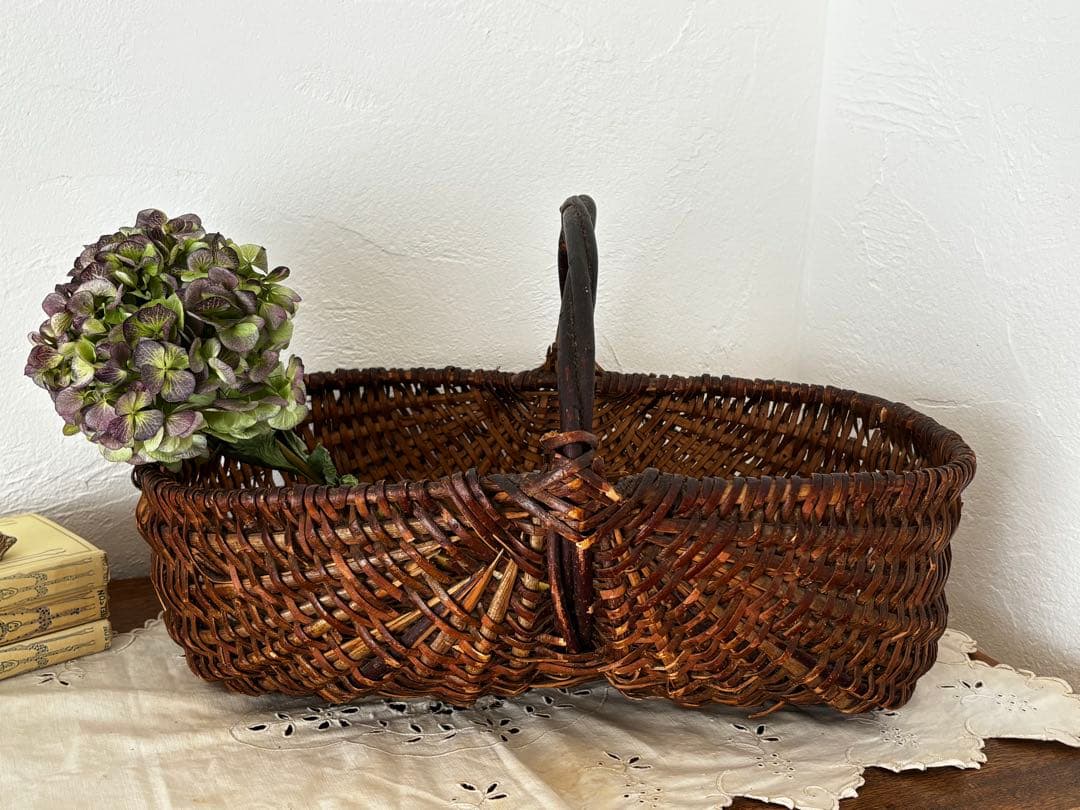 フランスアンティーク　パニエ　かご　ブロカント