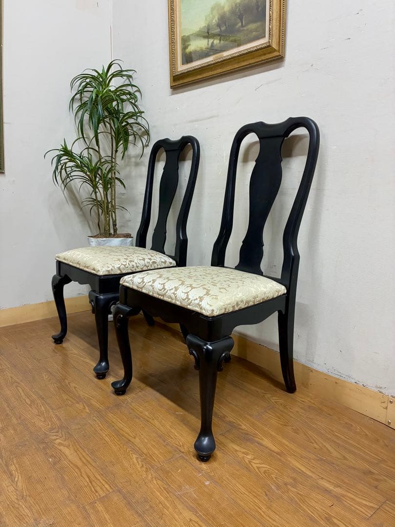 管406☆センチュリーファニチャー☆クイーンアンスタイル☆ダイニングチェアー2脚