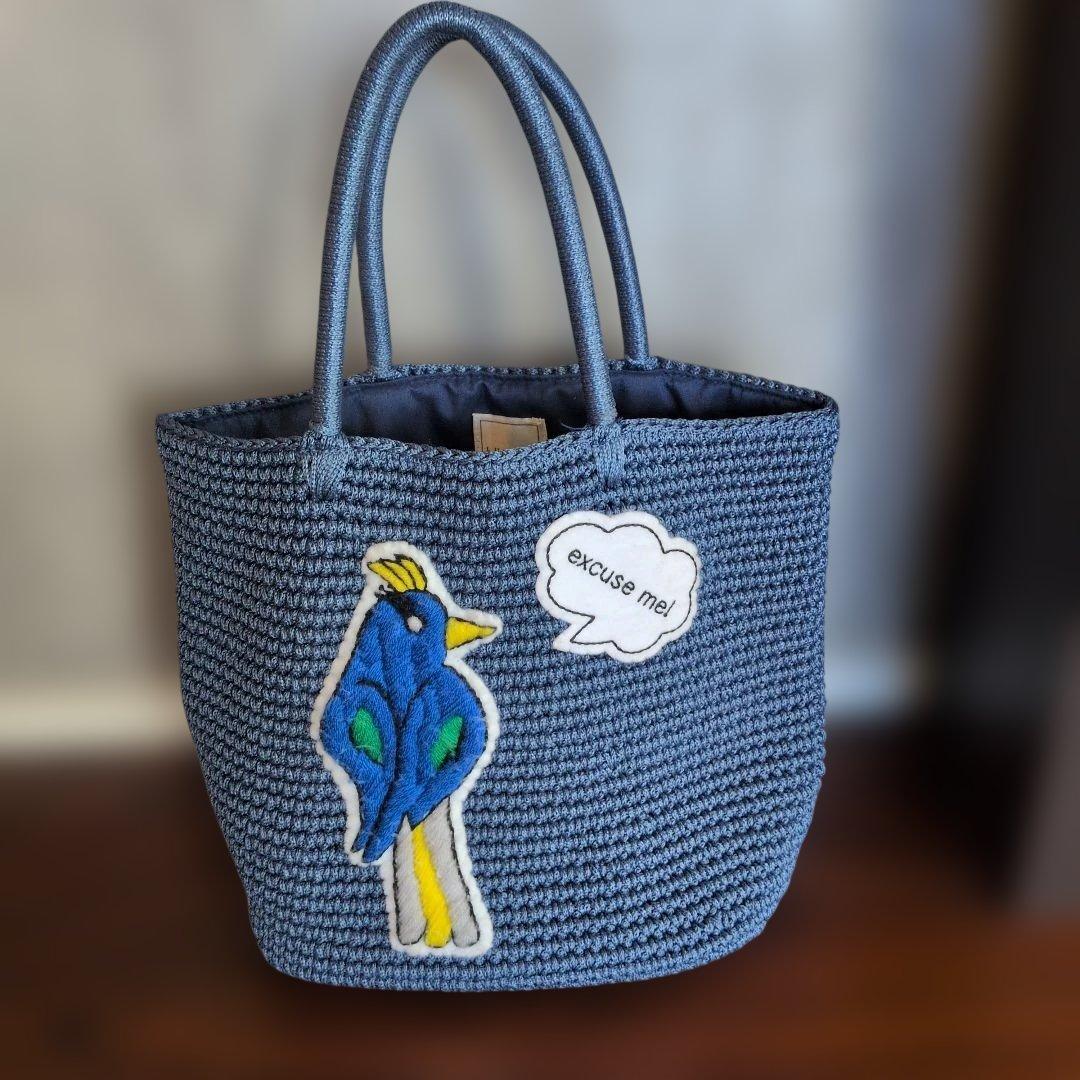 LUDLOW 鳥刺繍 トートバッグ　青い鳥刺繍