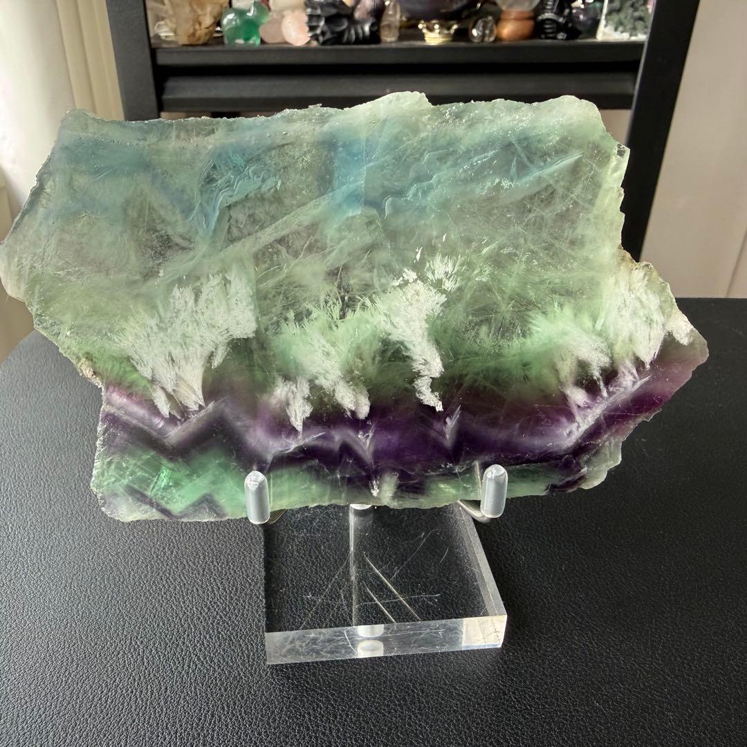 【tomo様確認専用】天然石フェザーフローライトのプレート　NO.020915