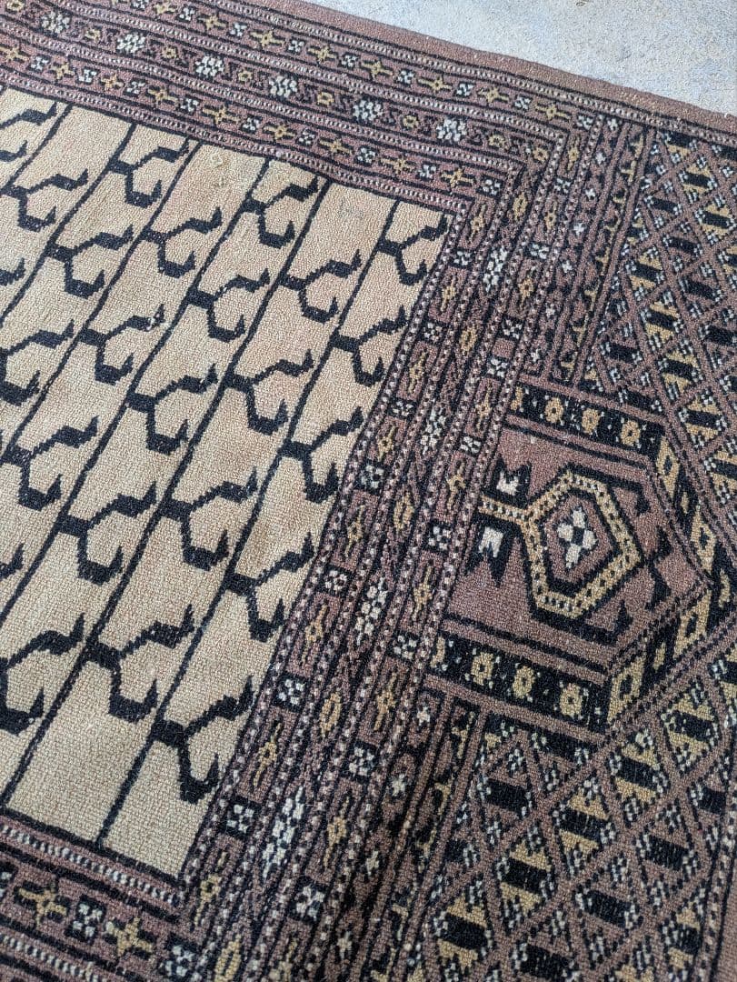 ヴィンテージラグ 絨毯 幾何学模様 ウールラグ