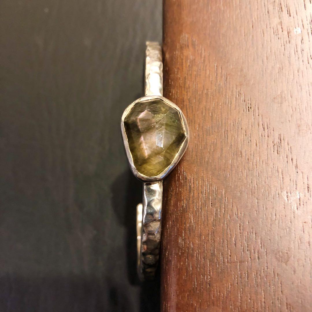 スモーキークォーツ　天然石　RosaMaria シルバーバングル　リング