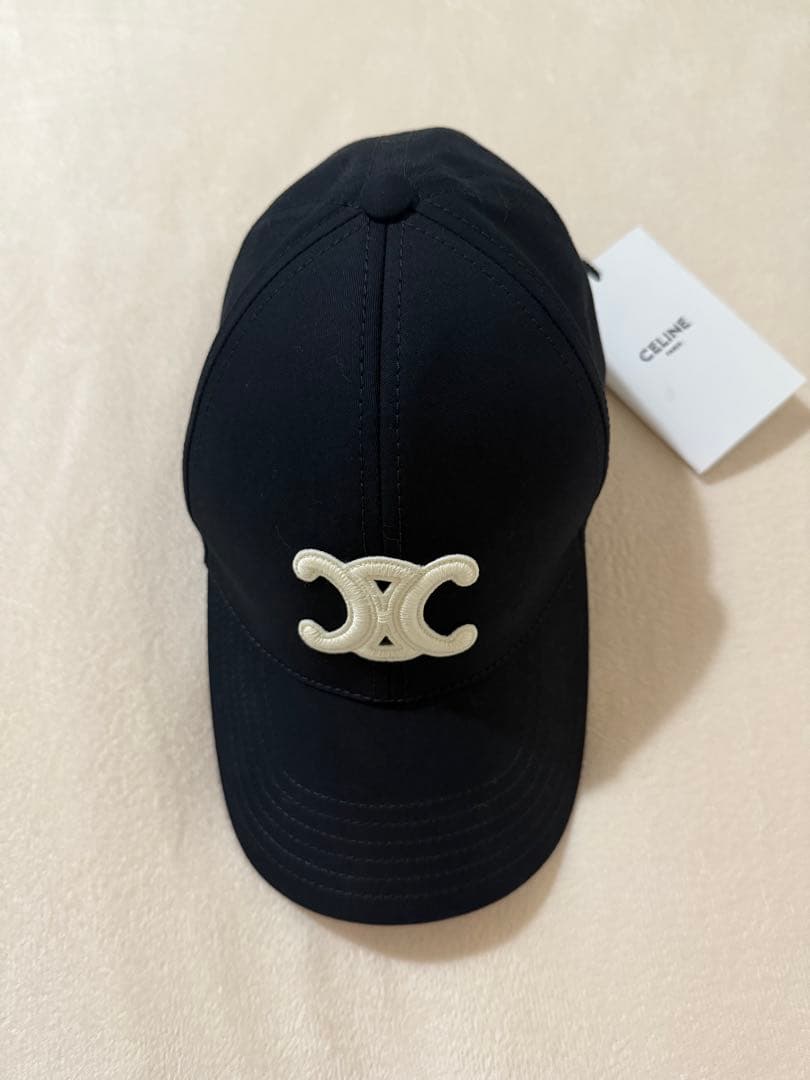 CELINE トリオンフ ベースボールキャップ ブラック M