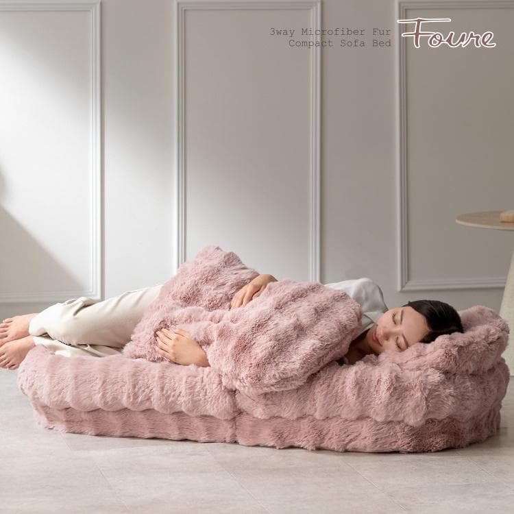 ふわとろ3way座椅子 フール ソファ ベッド ピンク [6086]