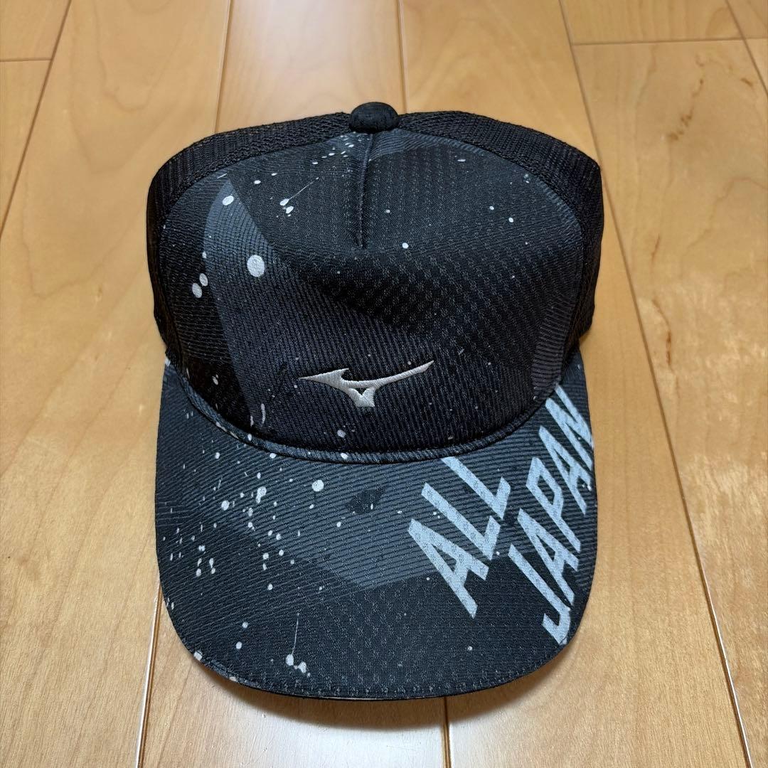 Mizuno ALL JAPAN キャップ ブラック・グレー