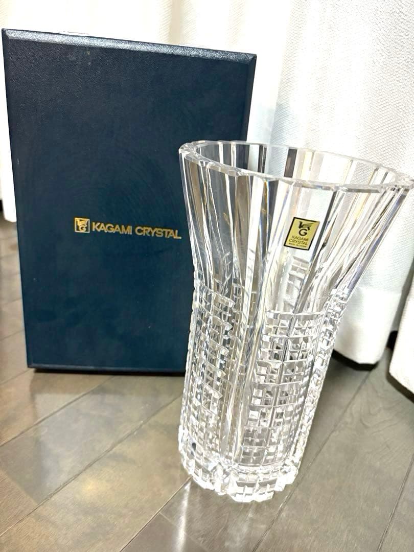 【新品未使用】KAGAMI CRYSTAL 定価77000円 花瓶