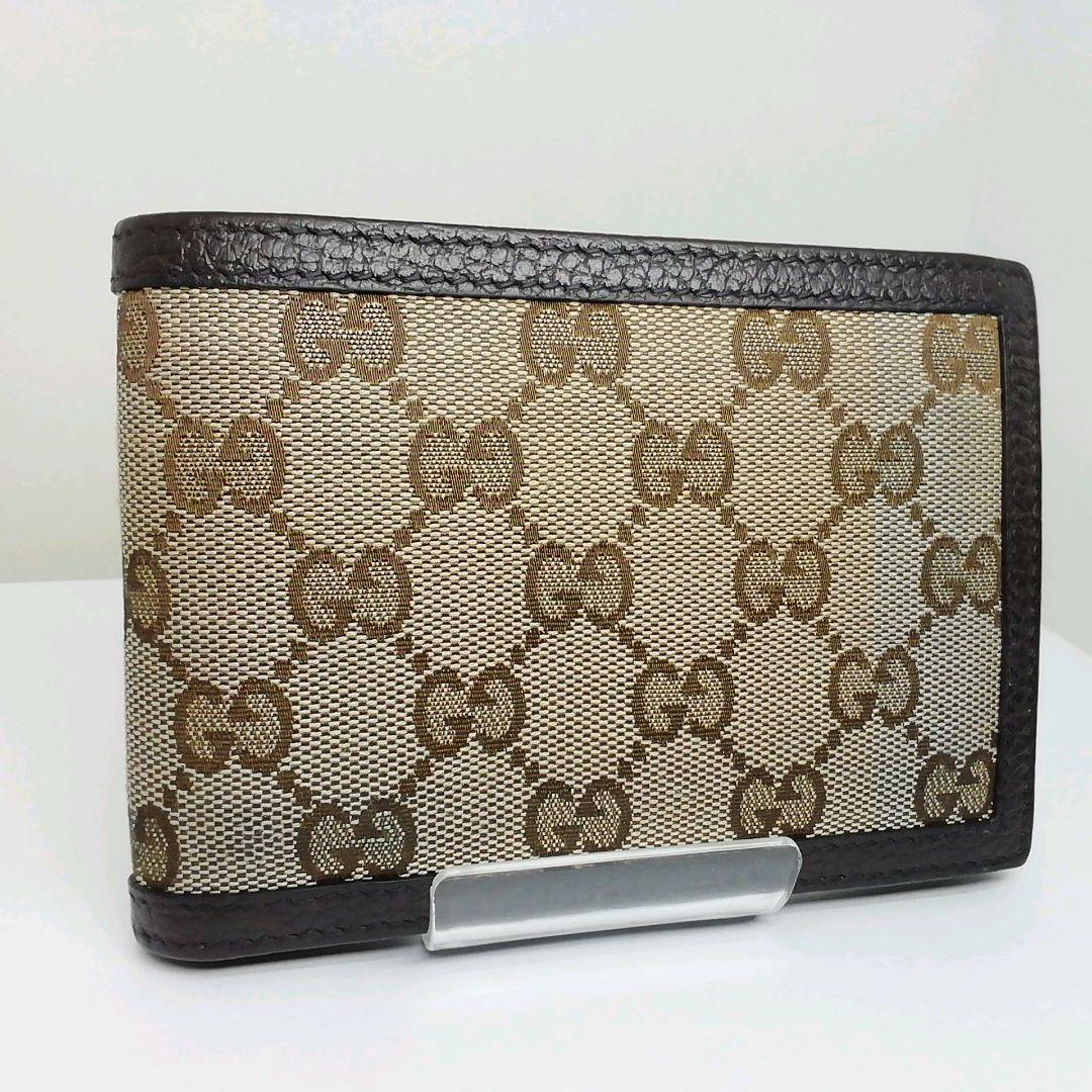 GUCCI　グッチ　GGキャンバス ブラウン　小銭入れ有り　折り畳みタイプ