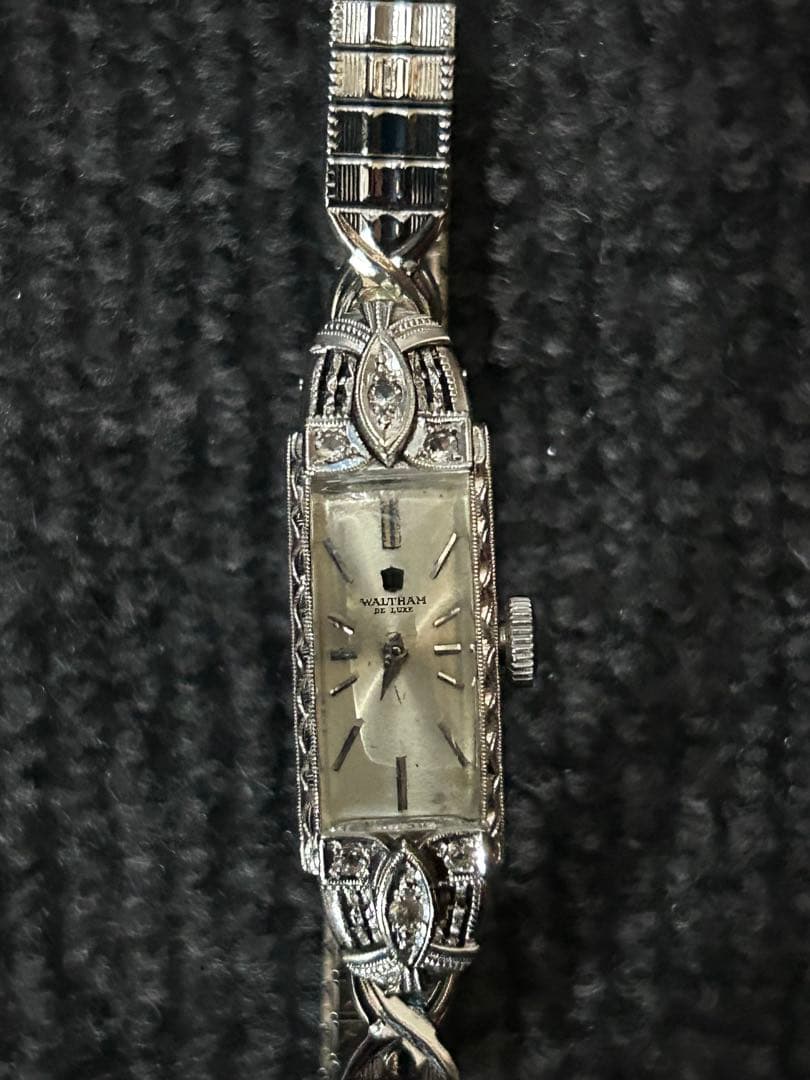 WAHTHAM DE LUXE K14WG手巻き時計 シルバー