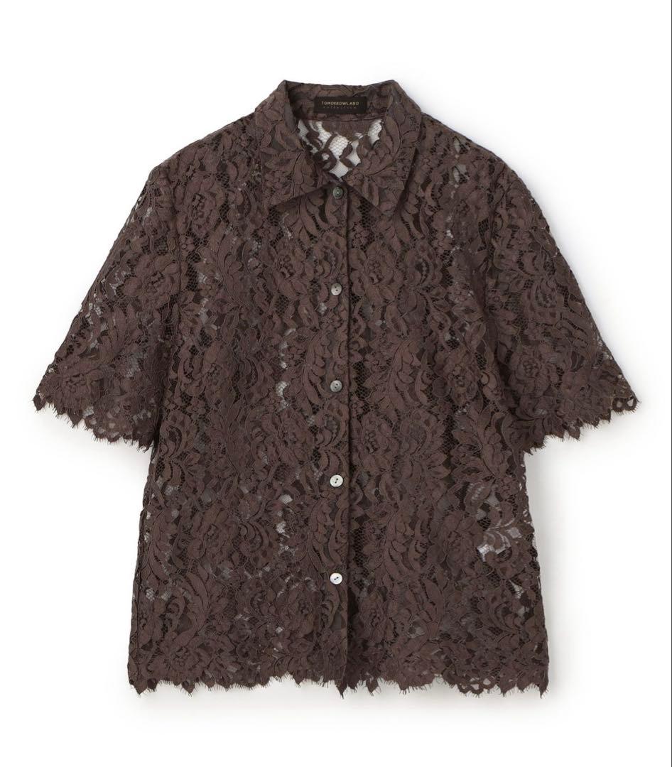 TOMORROWLAND ♪ ブラウン レース 半袖シャツ