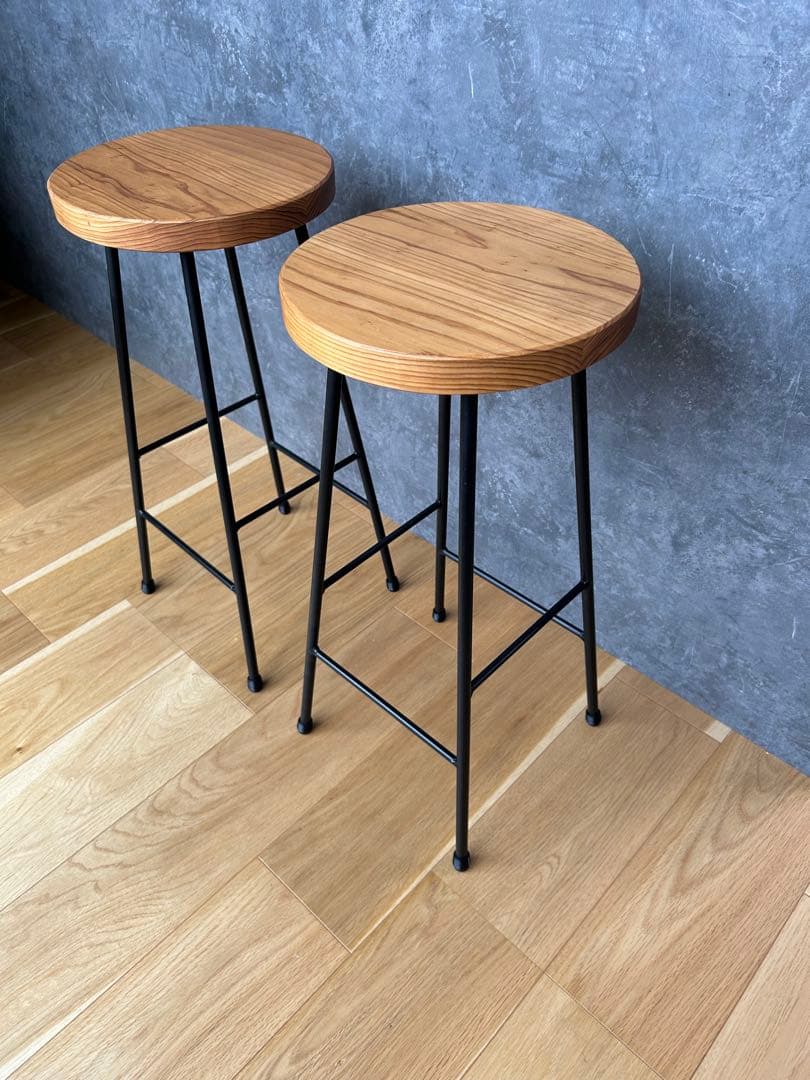 カウンターチェア　アイアン　2脚セット