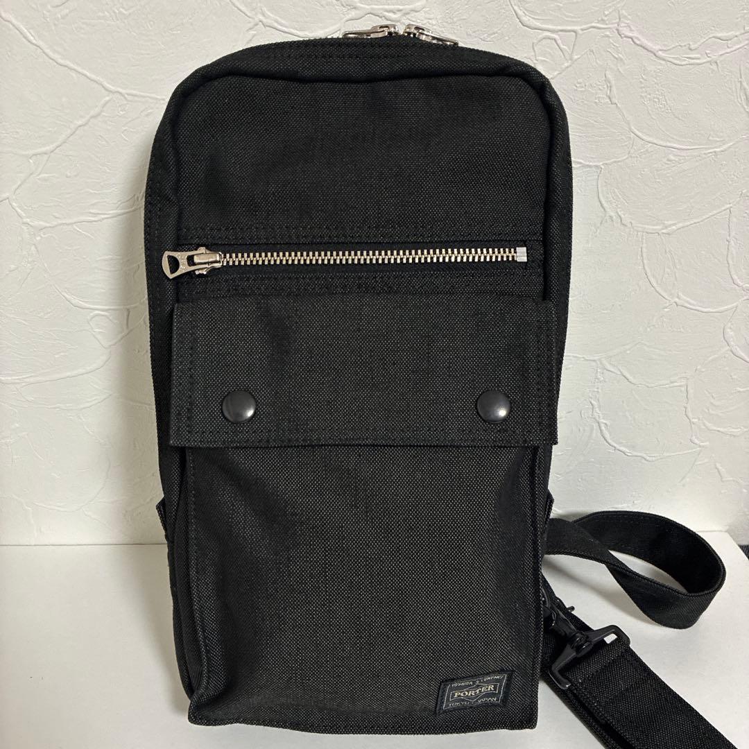 【美品】ポーター スモーキー ワンショルダーバッグ ボディバッグ ブラック